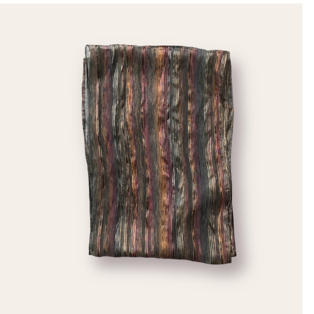 Sheer, Silk Multicolor, Multi-use 10” x 50” Scarf. $20. - Picture 4 of 9